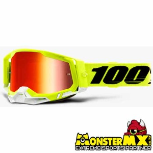 100% 레이스크레프트2 고글 (플로 옐로우) 레드 미러렌즈+투명렌즈+고글필름